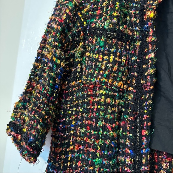 Anthropologie Ett:twa Rainbow Tweed Berwyn Jacket Silk Blend Womens XS Petite - Picture 6 of 12